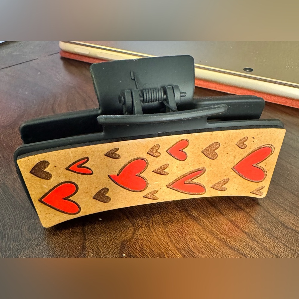 Hand crafted customizable wood hair clips, buyers choice of 1 - Picture 12 of 14